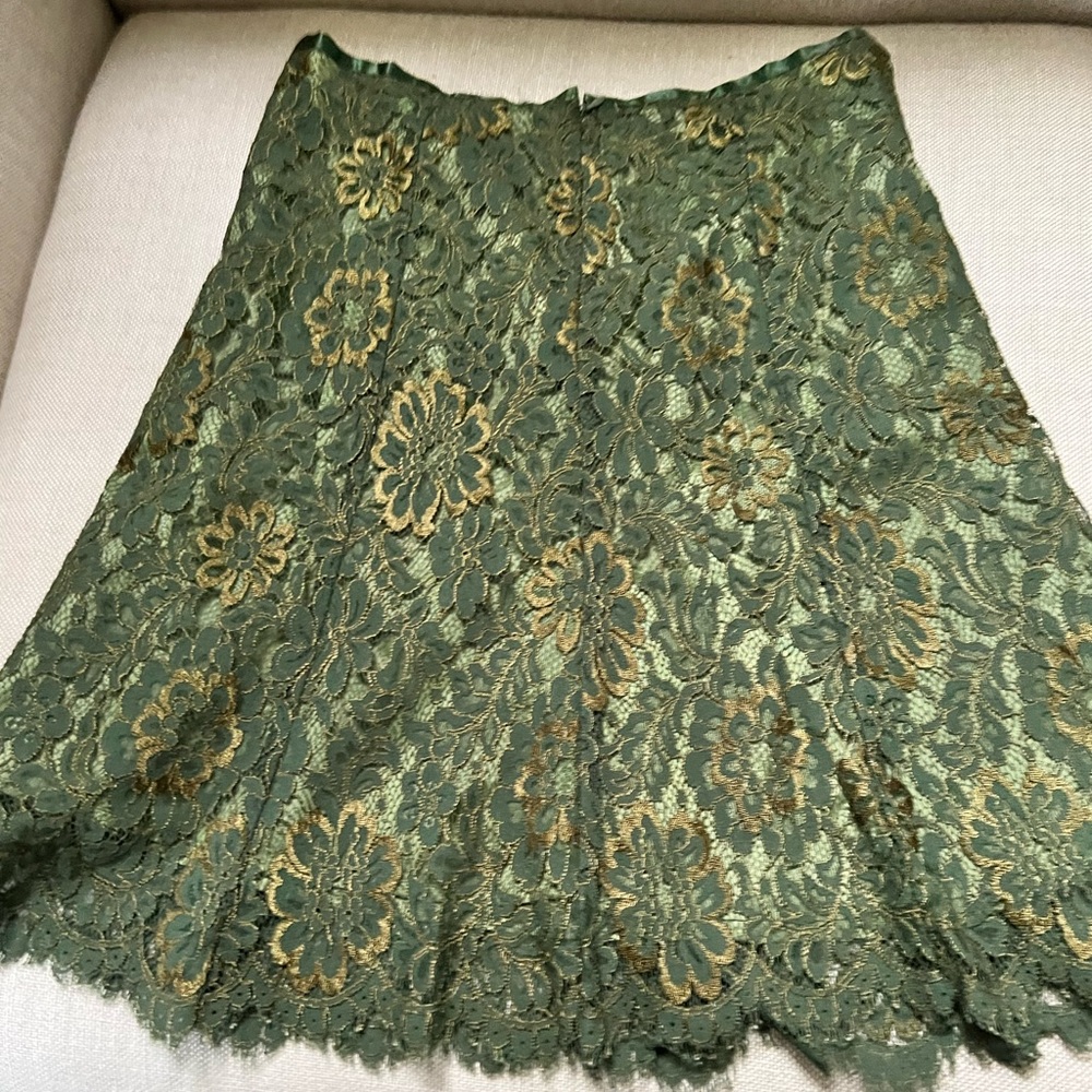 Green lace skirt
